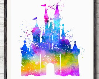 340x270 Castle Watercolor Etsy