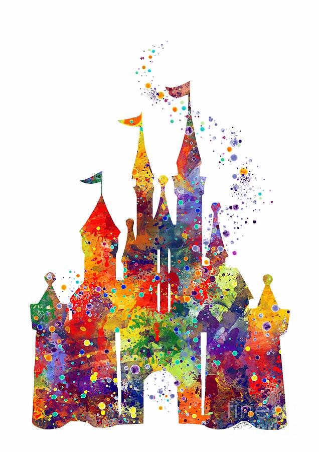 636x900 Disney Castle 6 Watercolor Print Digital Art By Svetla Tancheva