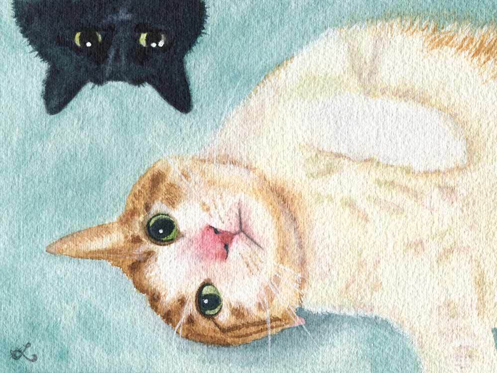 1000x750 Custom Watercolor Cat Painting Realistic Pet Art Cat Lady