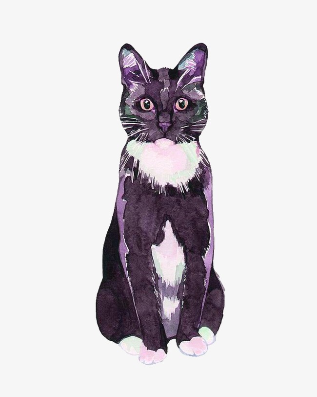 650x812 Watercolor Cat, Watercolor Clipart, Cat Clipart, Drawing Kitten