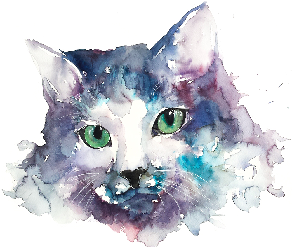 1000x850 Cat 19, Watercolor, 30x40cm Art