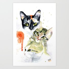 264x264 Watercolor Cats Art Prints Society6