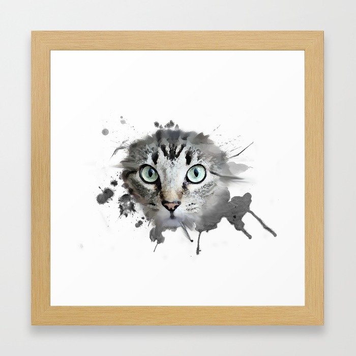 700x700 Cat Eyes Watercolor Framed Art Print By Catsoncats Society6