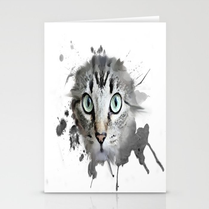 700x700 Cat Eyes Watercolor Stationery Cards By Catsoncats Society6
