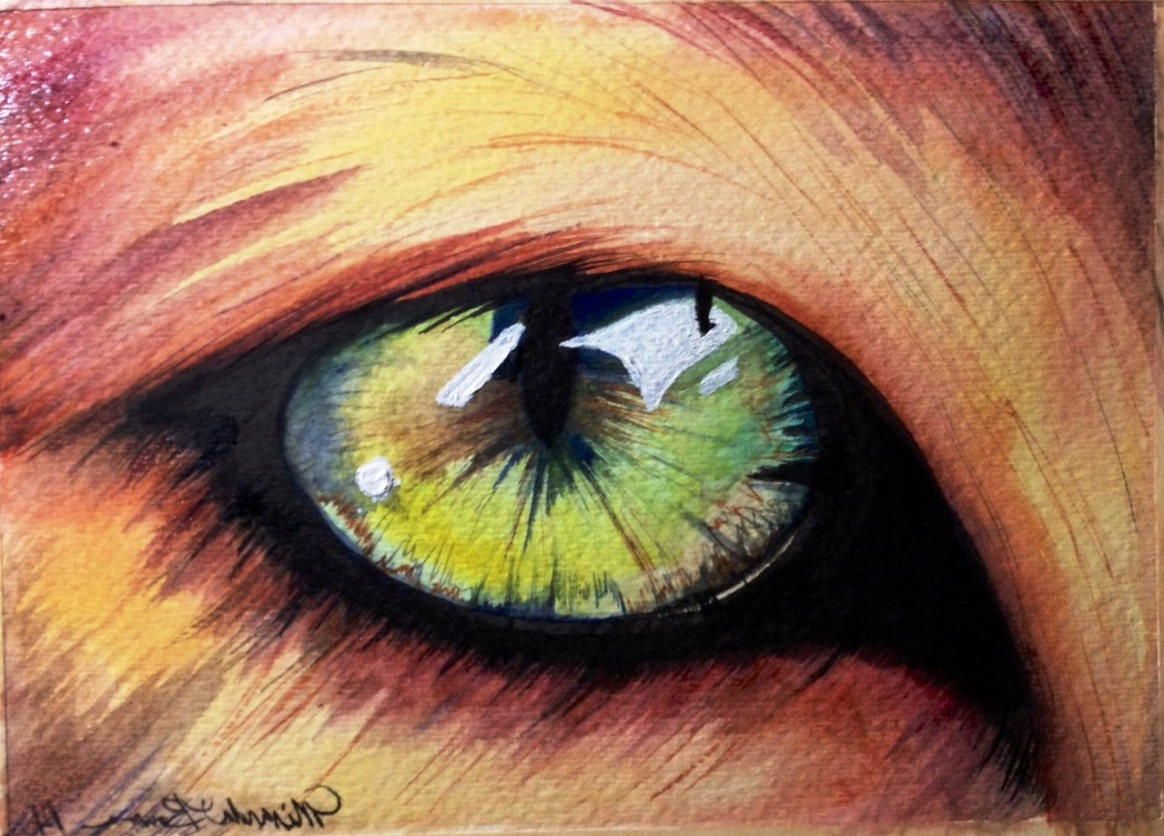 1279x919 Painting Eyes In Watercolor Cat Eye Watercolor Time Lapse Painting
