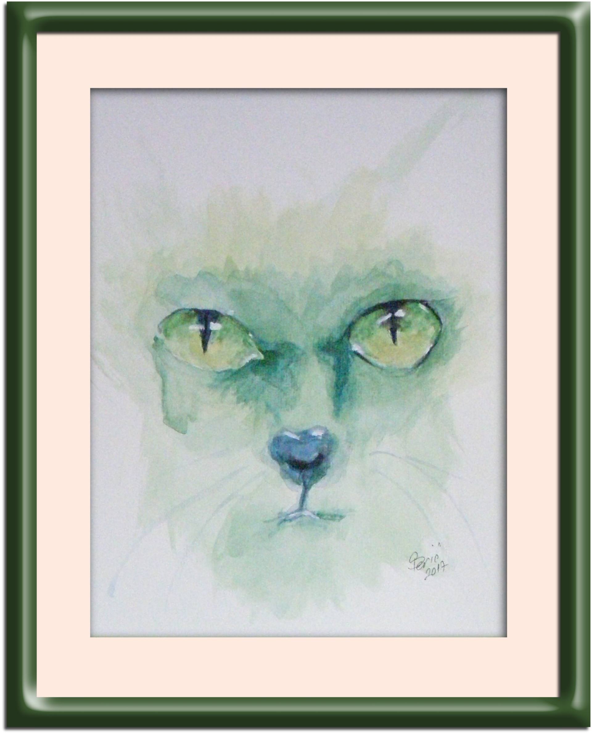 1920x2379 Green Cat Eyes Painting By Sinisa Peric Saatchi Art