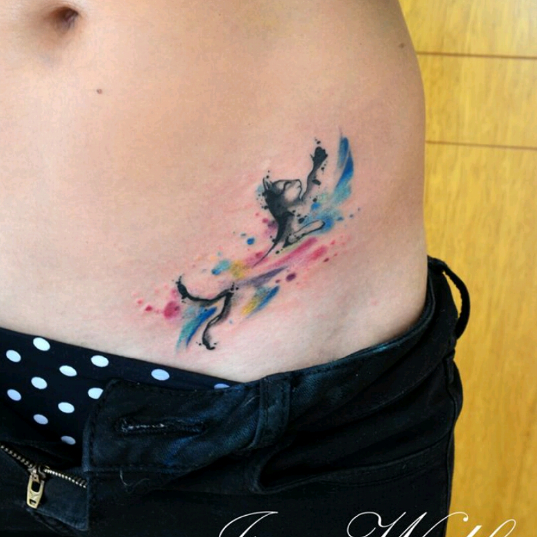1080x1080 Jenp.sc Adorable Watercolor Cat Tattoo.