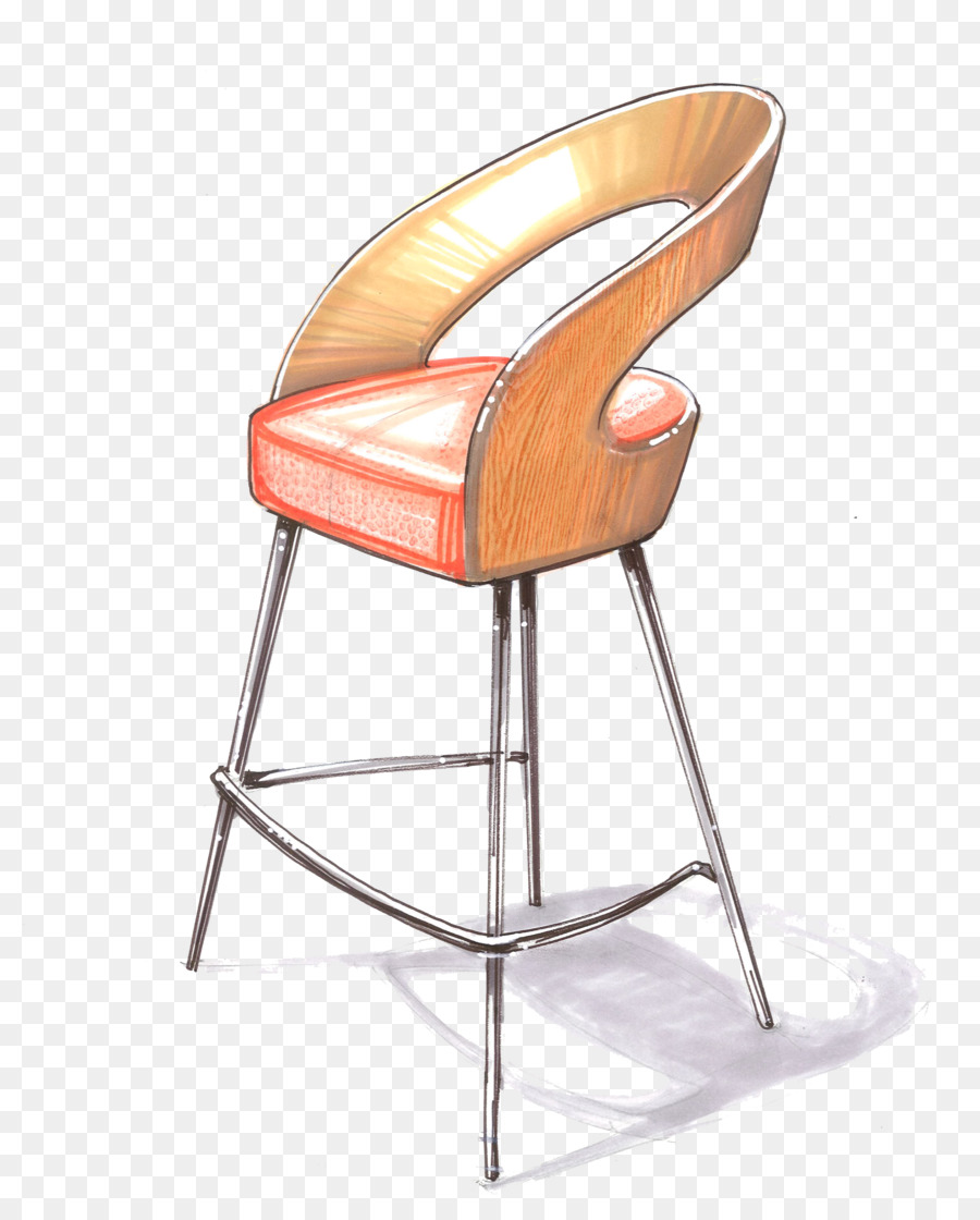 900x1120 Chair Bar Stool Watercolor Painting Sketch