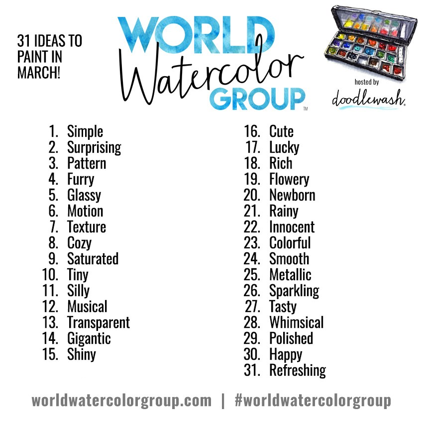 850x850 ~ March 2018 Watercolor Challenge Paint What You Like!