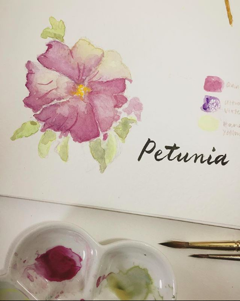 479x601 Watercolor Painting Process Petunia Iamartisan