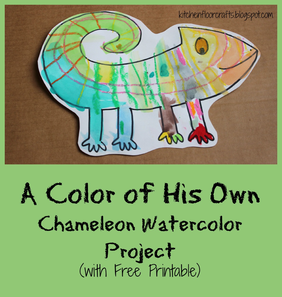 1189x1252 Kitchen Floor Crafts A Color Of His Own Chameleon Watercolor Project