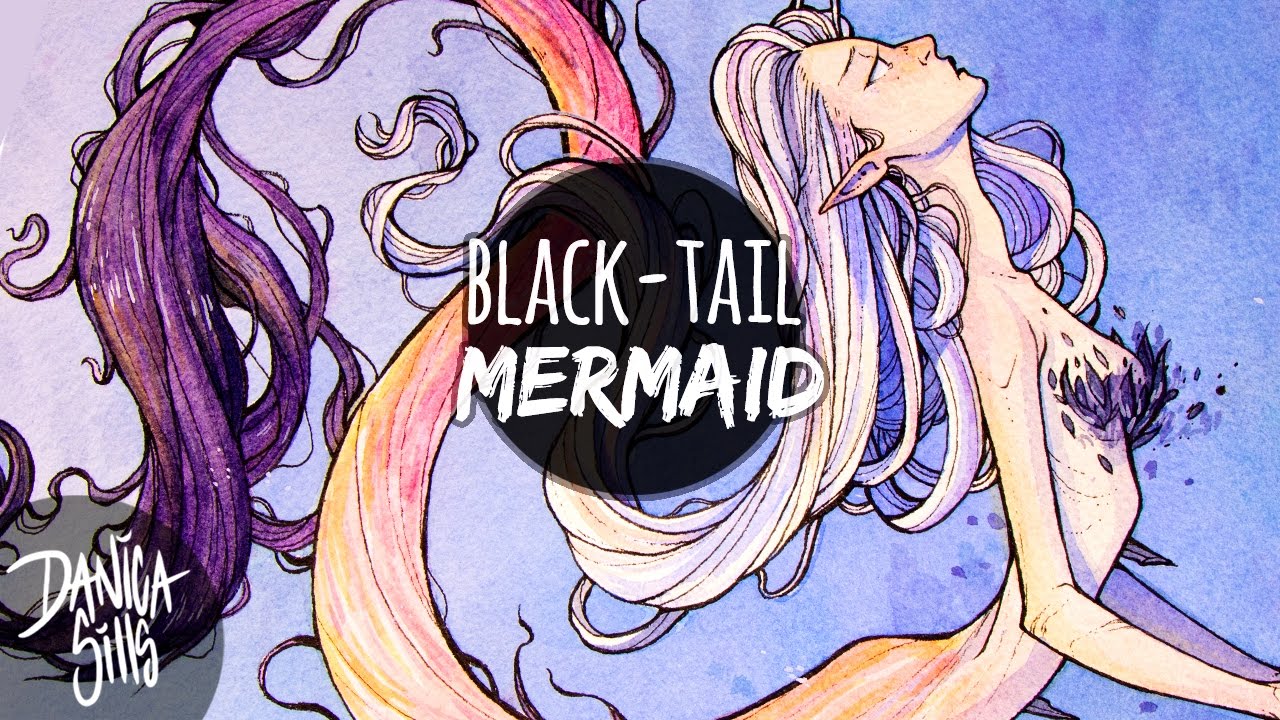 1280x720 Black Tail Mermaid Watercolor Speedpaint Compostition And