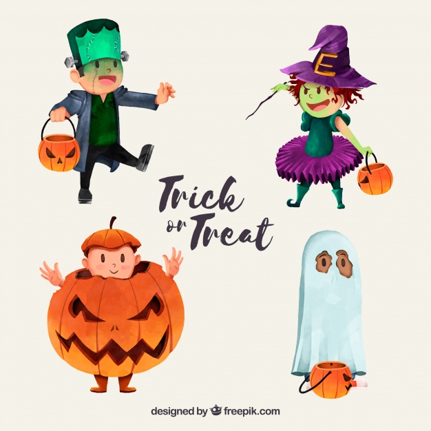 626x626 Pack Of Cute Watercolor Characters Vector Free Download