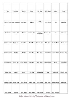 236x333 Watercolor Chart Template