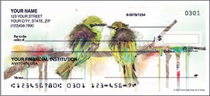 303x139 Watercolor Birds Animal Personal Checks 1 Box Singles Cheque 365