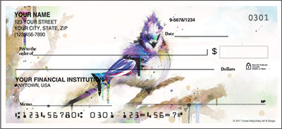 400x184 Watercolor Birds Checks