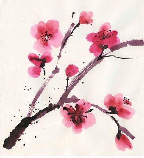 484x532 Watercolor Cherry Blossom Tattoo Idea Tattoos