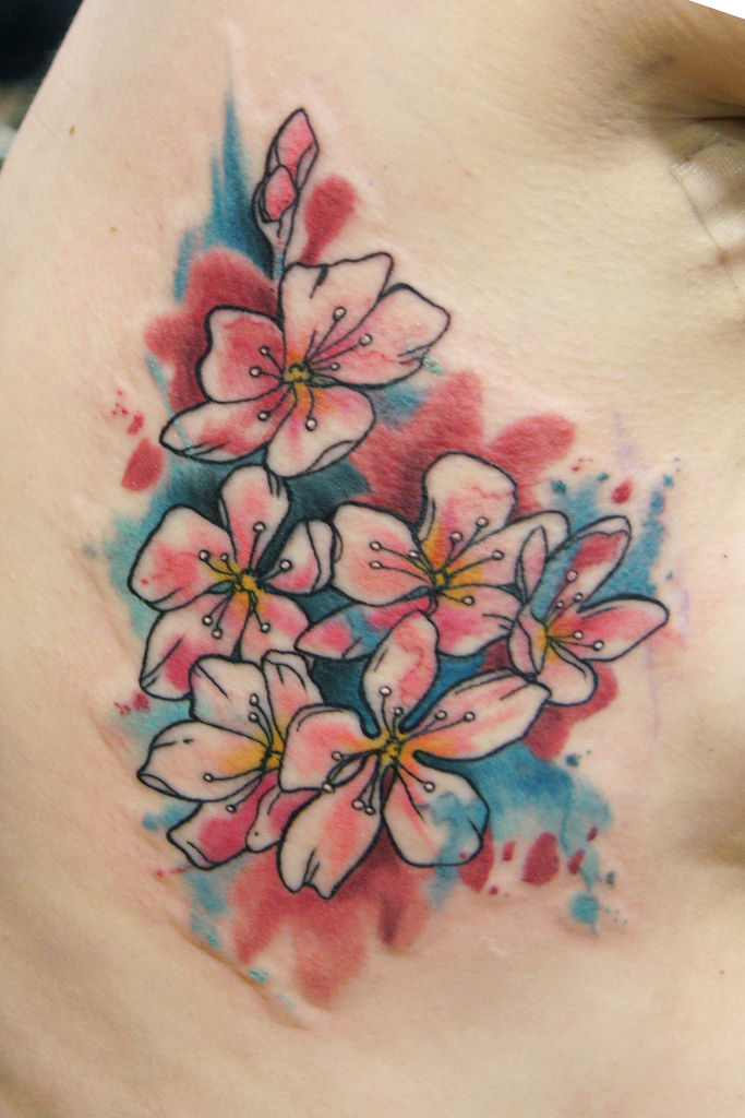 683x1024 Watercolor Cherry Blossom Tattoo Deanna Wardin