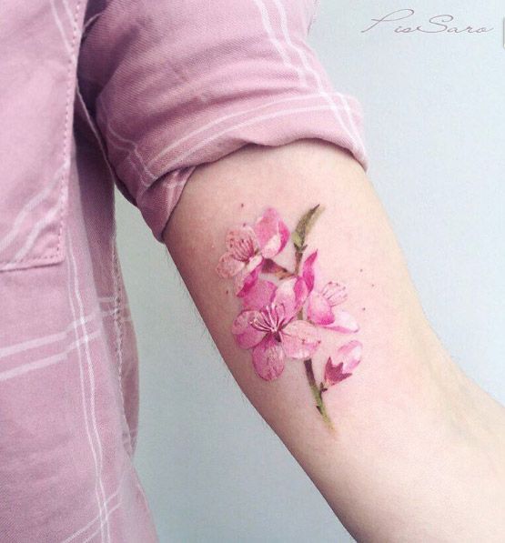 555x597 48 Cherry Blossom Tattoos That Are Way Beyond Perfect Tattoos