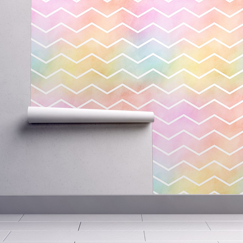 1024x1024 Pastel Rainbow Watercolor Chevron Pattern 2 On Isobar By