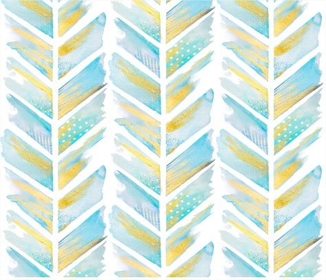 473x406 Watercolor Feather Chevron Fabric By Emily Sanford.jpg