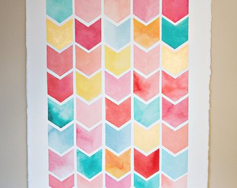 340x270 Watercolor Chevron Wallpaper