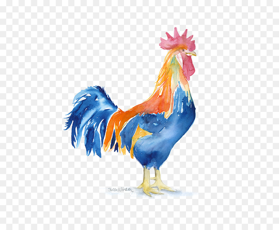 900x740 Watercolor Painting Paper Chicken Printing