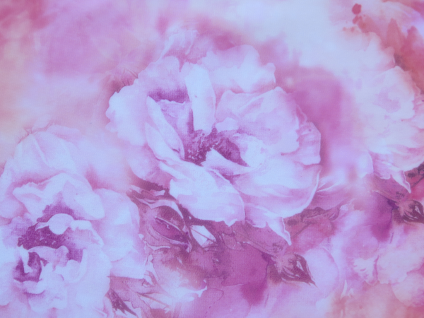 600x450 Watercolor Flower Printed Chiffon Fabric