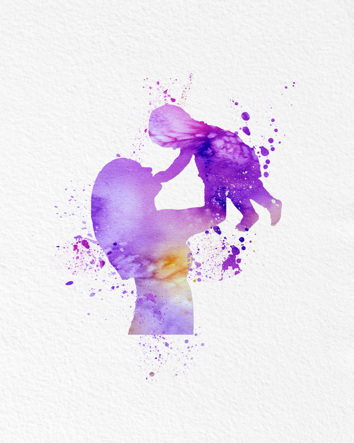 1200x1500 Watercolor Art Mother And Child Modern 8x10 Wall Art Decor Mother