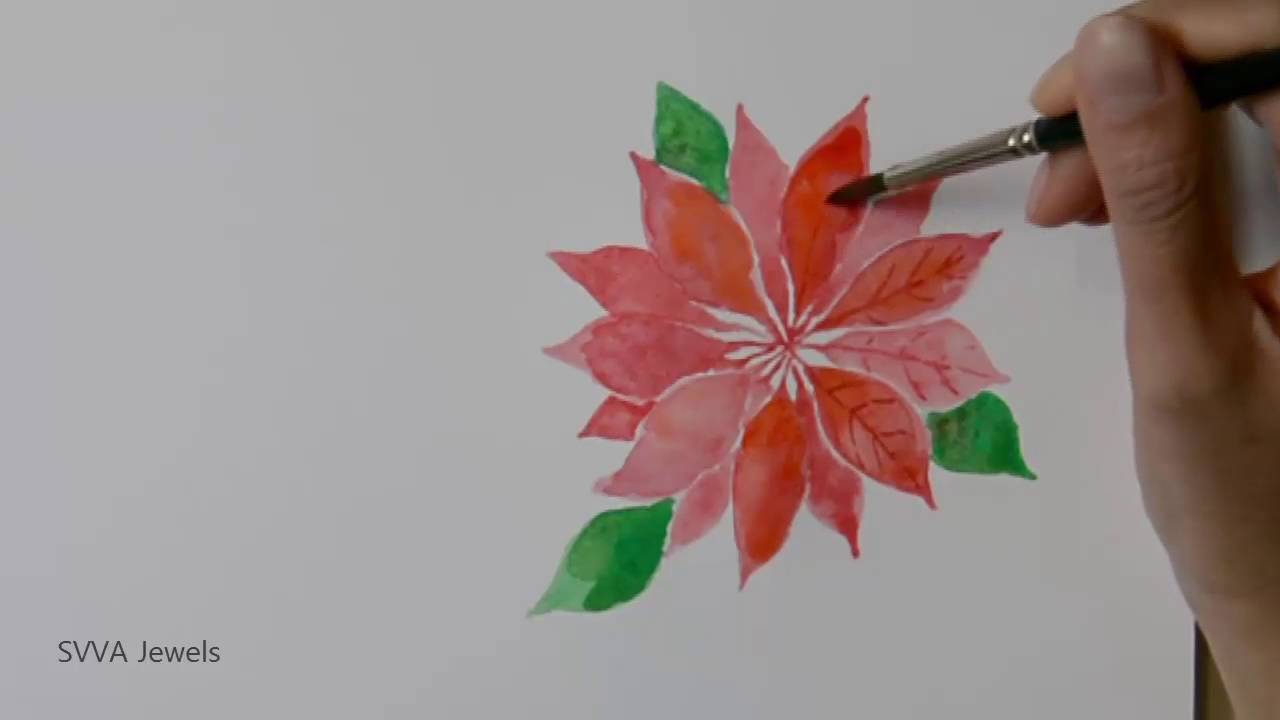 1280x720 How To Paint Poinsettia Or Christmas Star Flower In Watercolor
