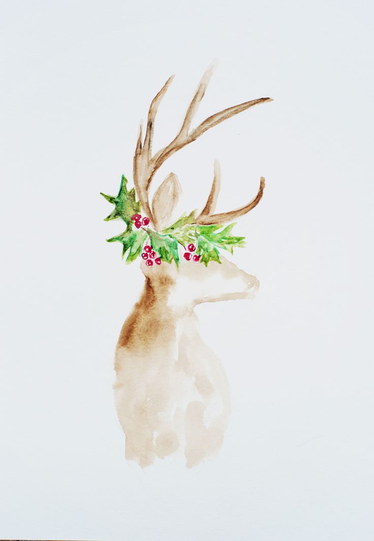 736x1066 Watercolor Christmas Drawings Festival Collections