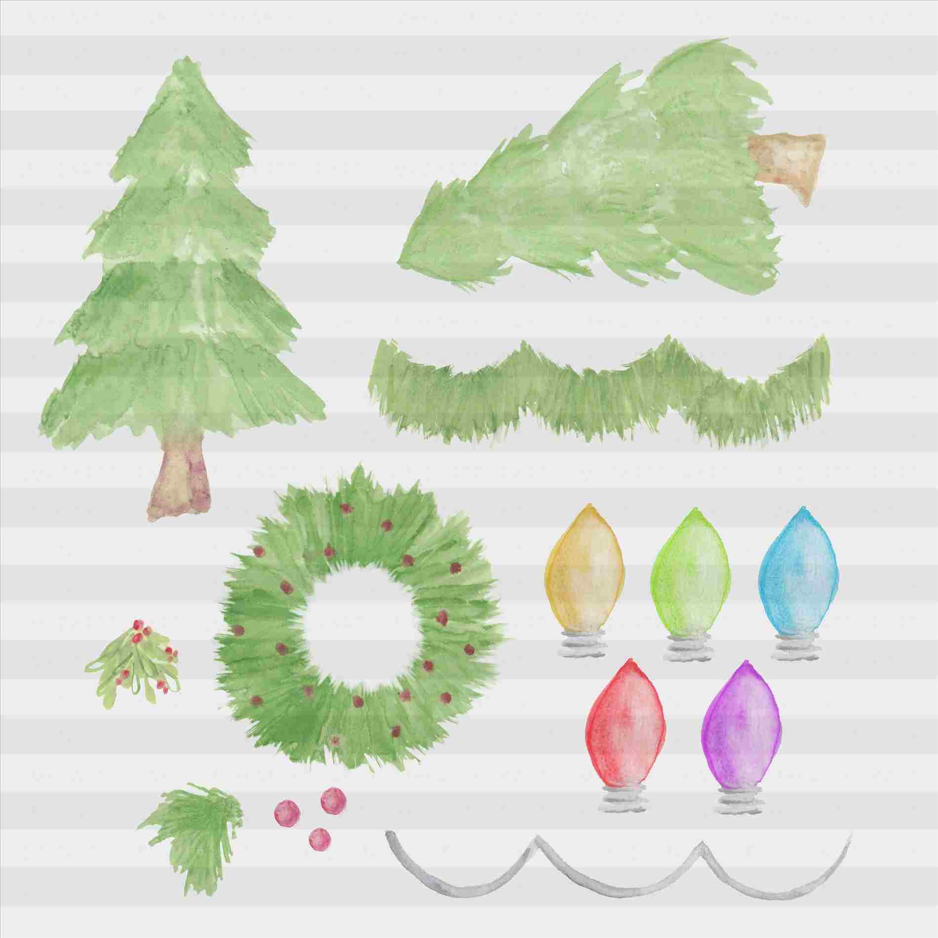 1900x1900 Watercolor Christmas Tree Clipart Result For Christmas Card
