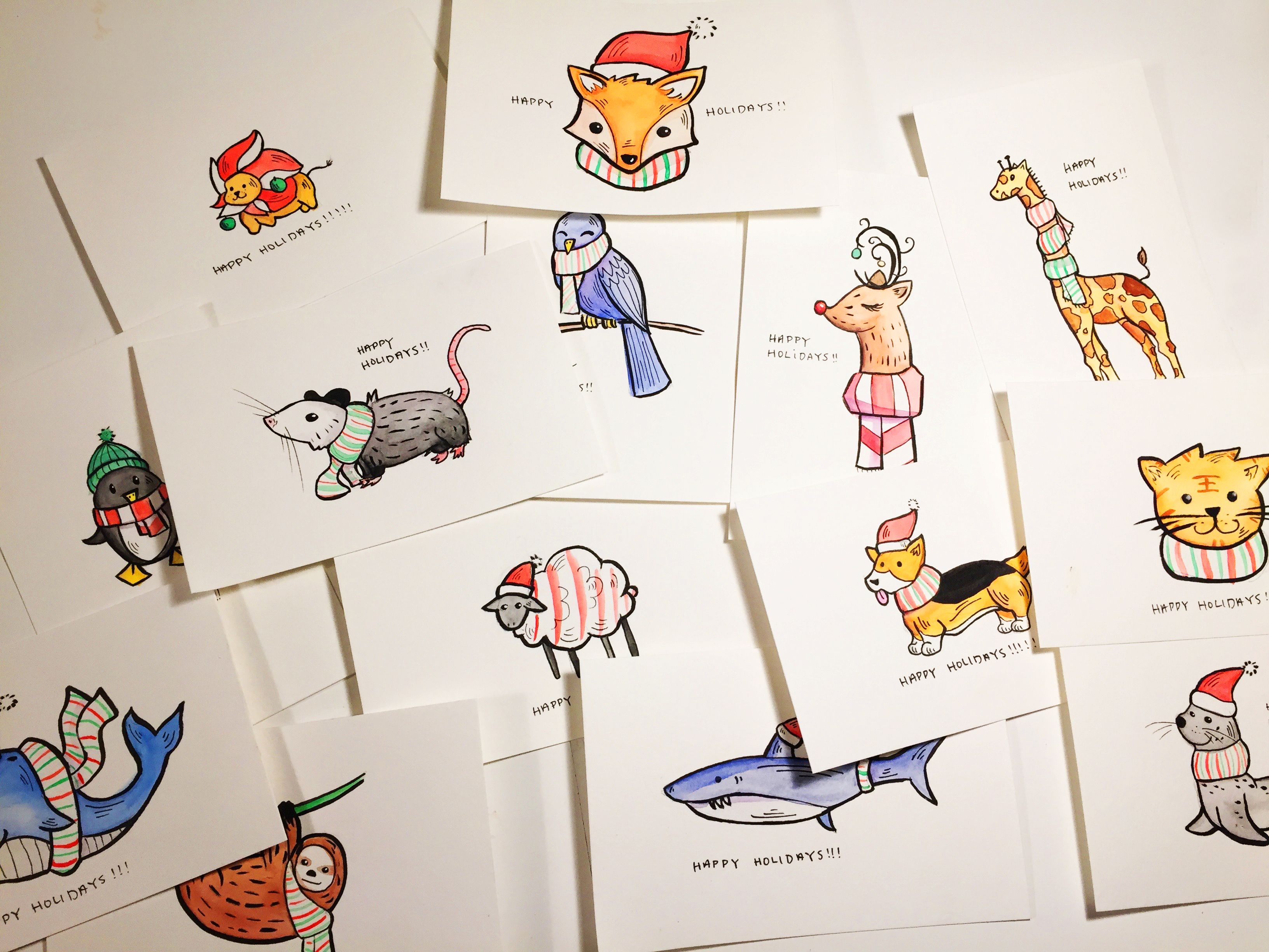 3264x2448 Illustration Watercolor Christmas Cards [Process] Steemit