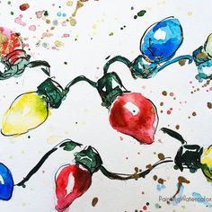 Watercolor Christmas Lights