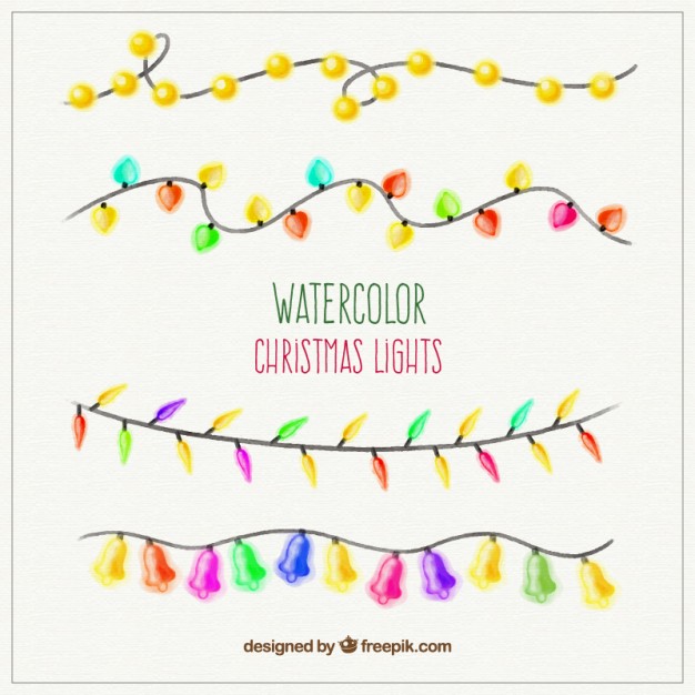 626x626 Free Vector Hand Painted Christmas Lights