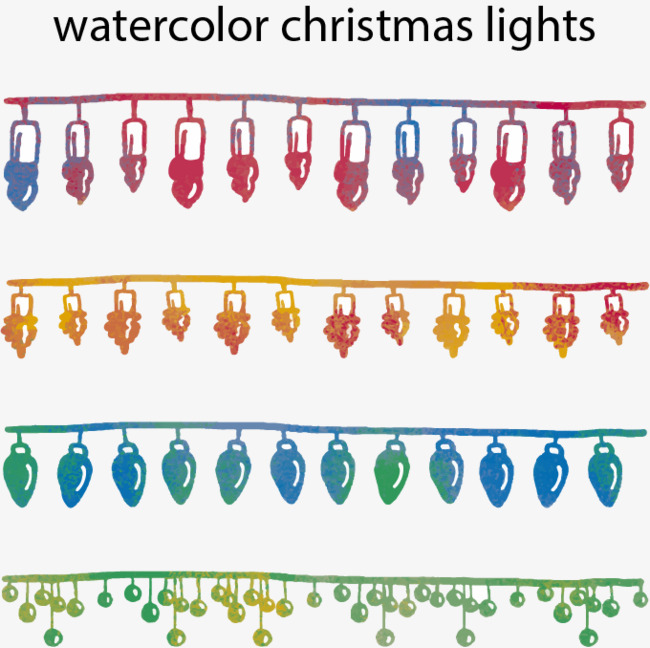650x648 Watercolor Christmas Lights, Watercolor Vector, Christmas Vector