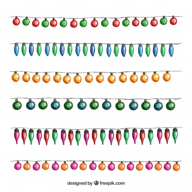 626x626 Watercolor Christmas Lights Vector Free Download