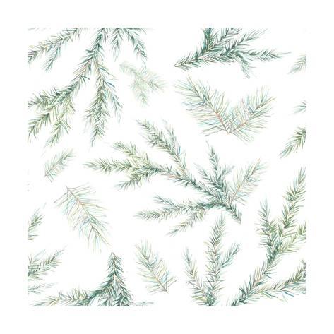 473x473 Watercolor Christmas Tree Branches Seamless Pattern. Hand Painted