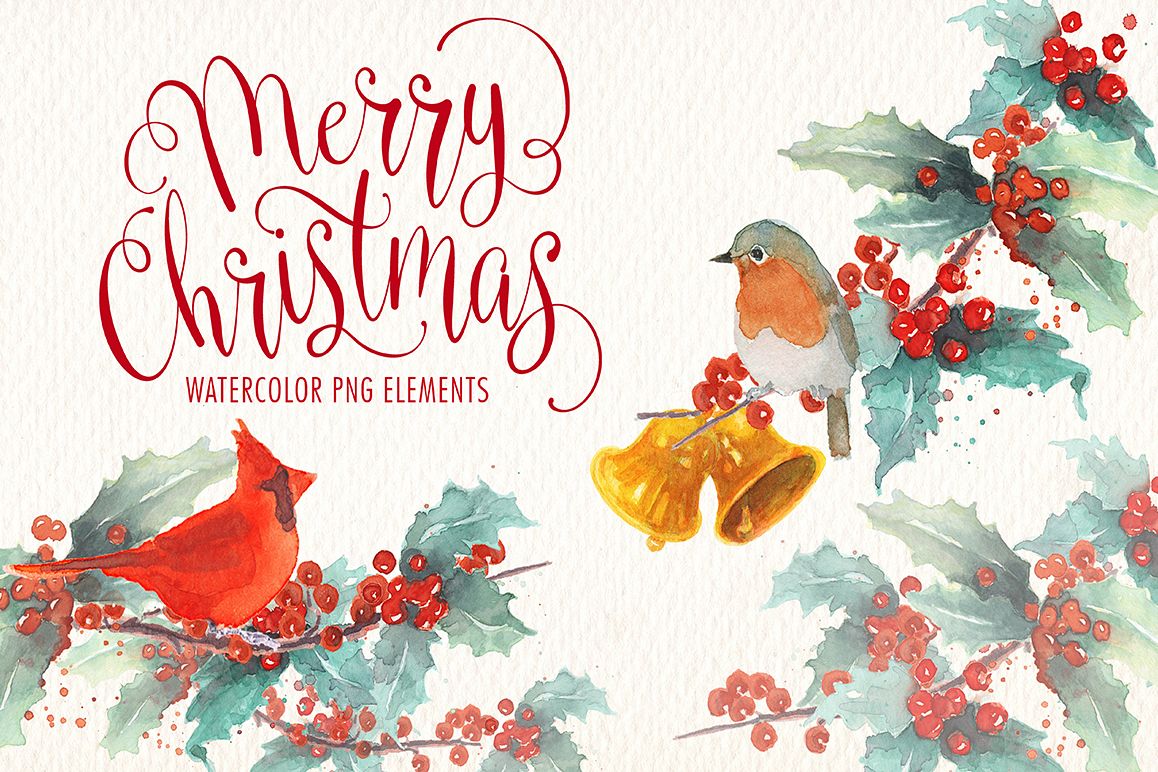 1158x772 Watercolor Christmas Png Elements