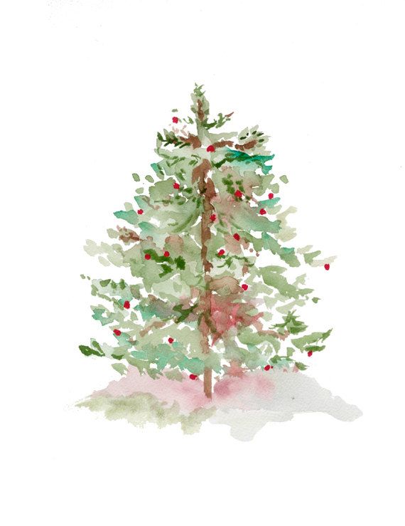 570x739 Collection Of Watercolor Christmas Tree Clipart High Quality