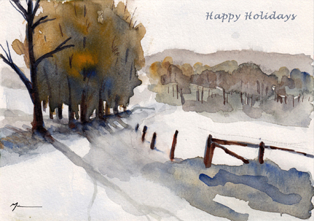 450x317 Multilingual Watercolor Christmas Cards With Scenes From Germany