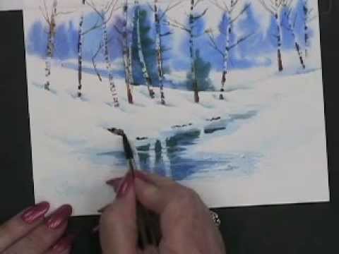 480x360 Painting Watercolor Winter Landscape Cards