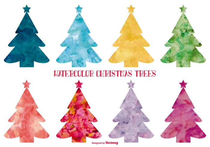 700x490 Watercolor Style Christmas Trees