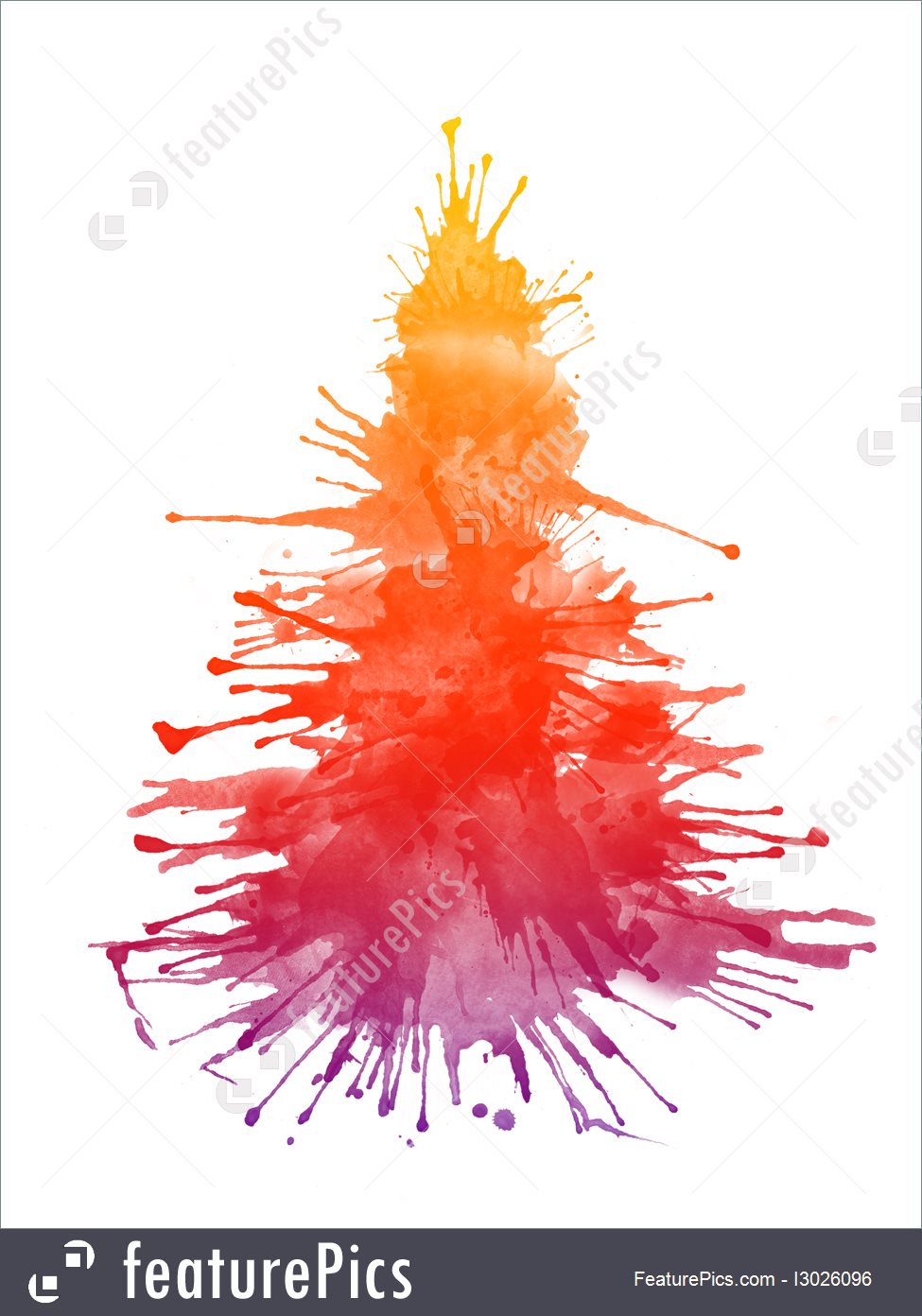 975x1392 Watercolor Xmas Tree Illustration