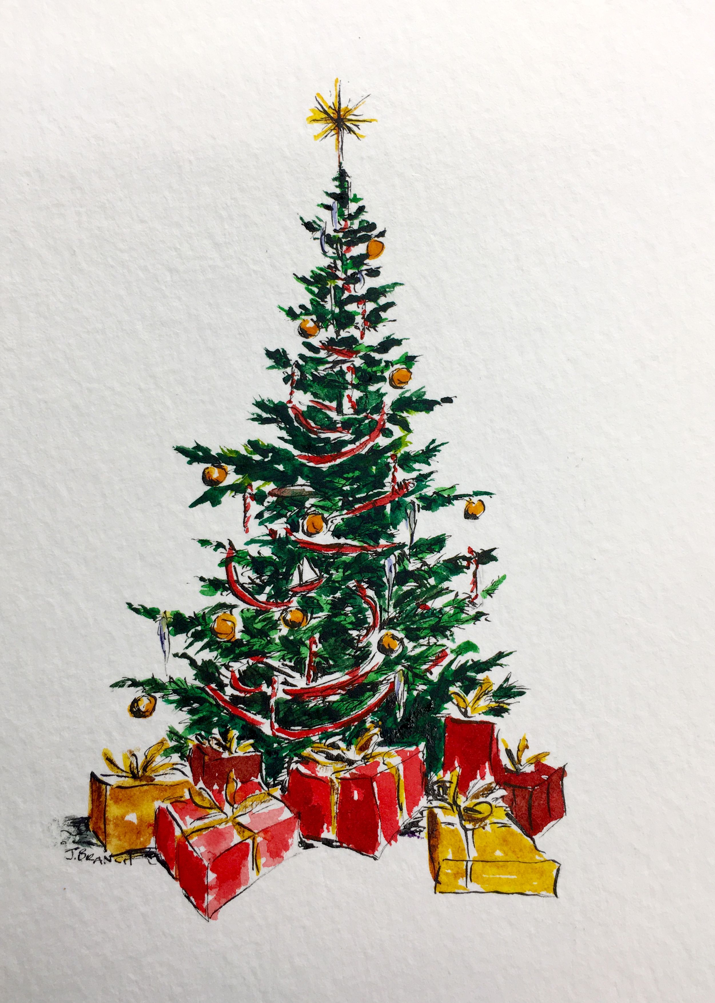 2501x3507 Christmas Tree Card (Jennifer Branch Art Journal) Christmas