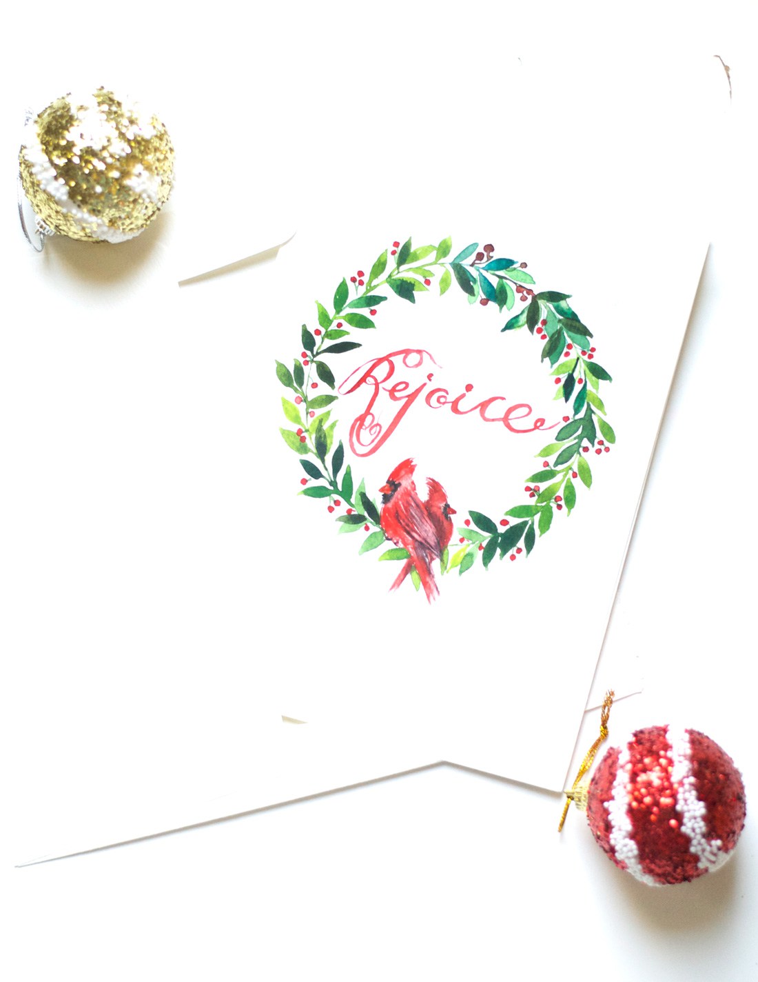 1100x1424 Diy Watercolor Christmas Wreath Card