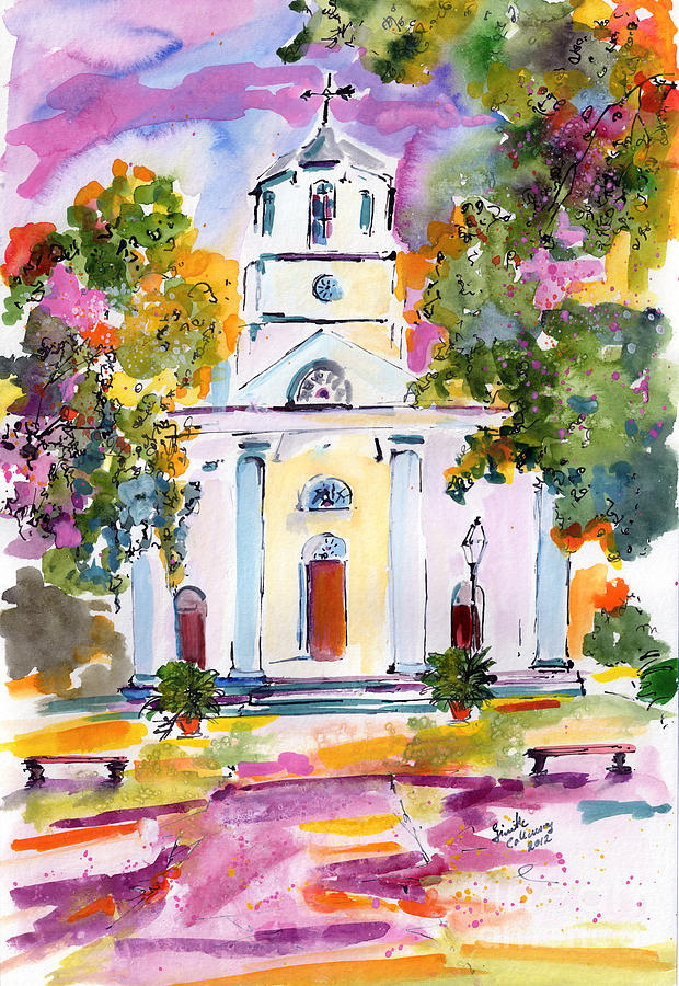 620x900 Second Presbyterian Church Charleston South Carolina Watercolor