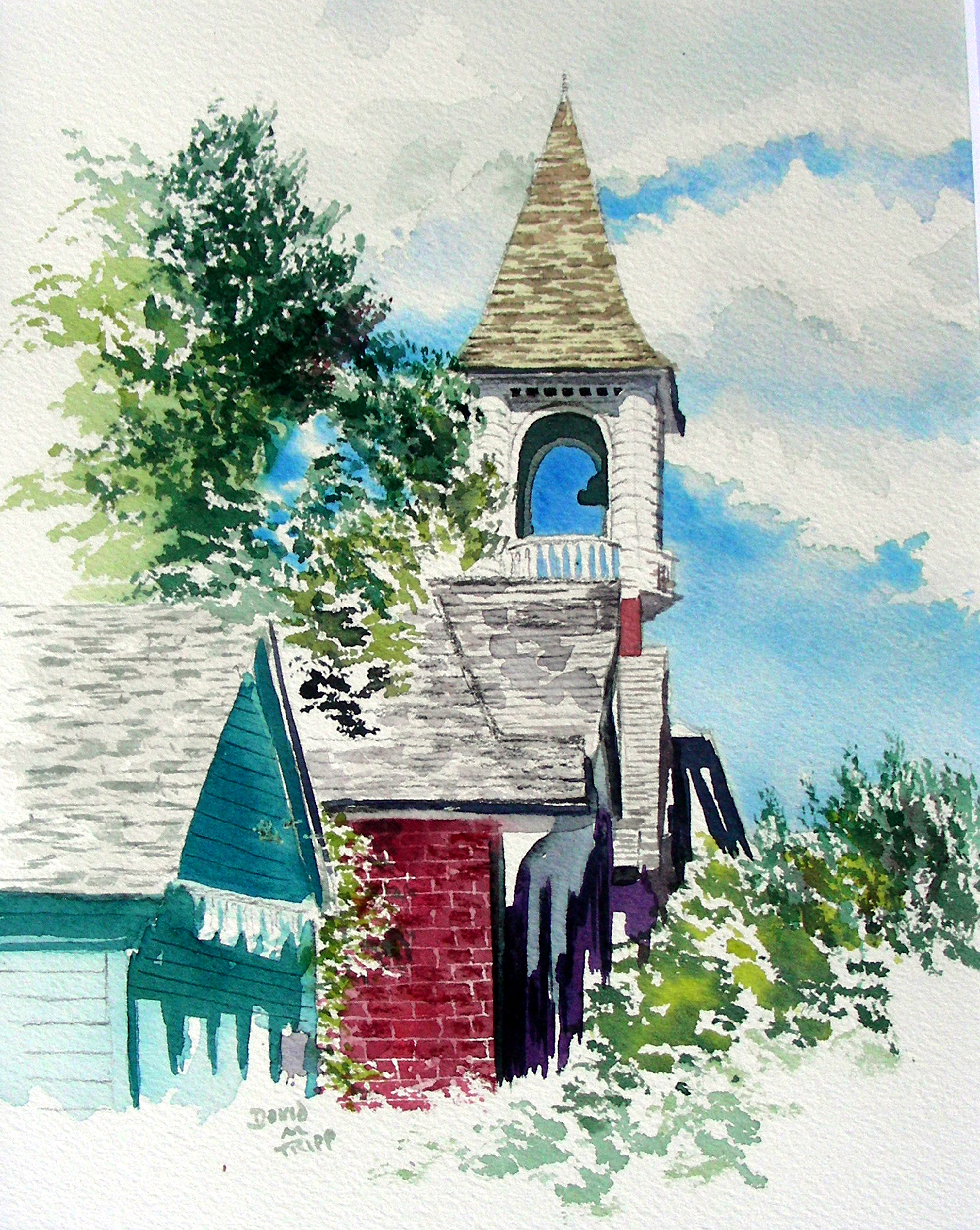 3000x3764 Watercolor Of Historic Church In Leadville, Colorado