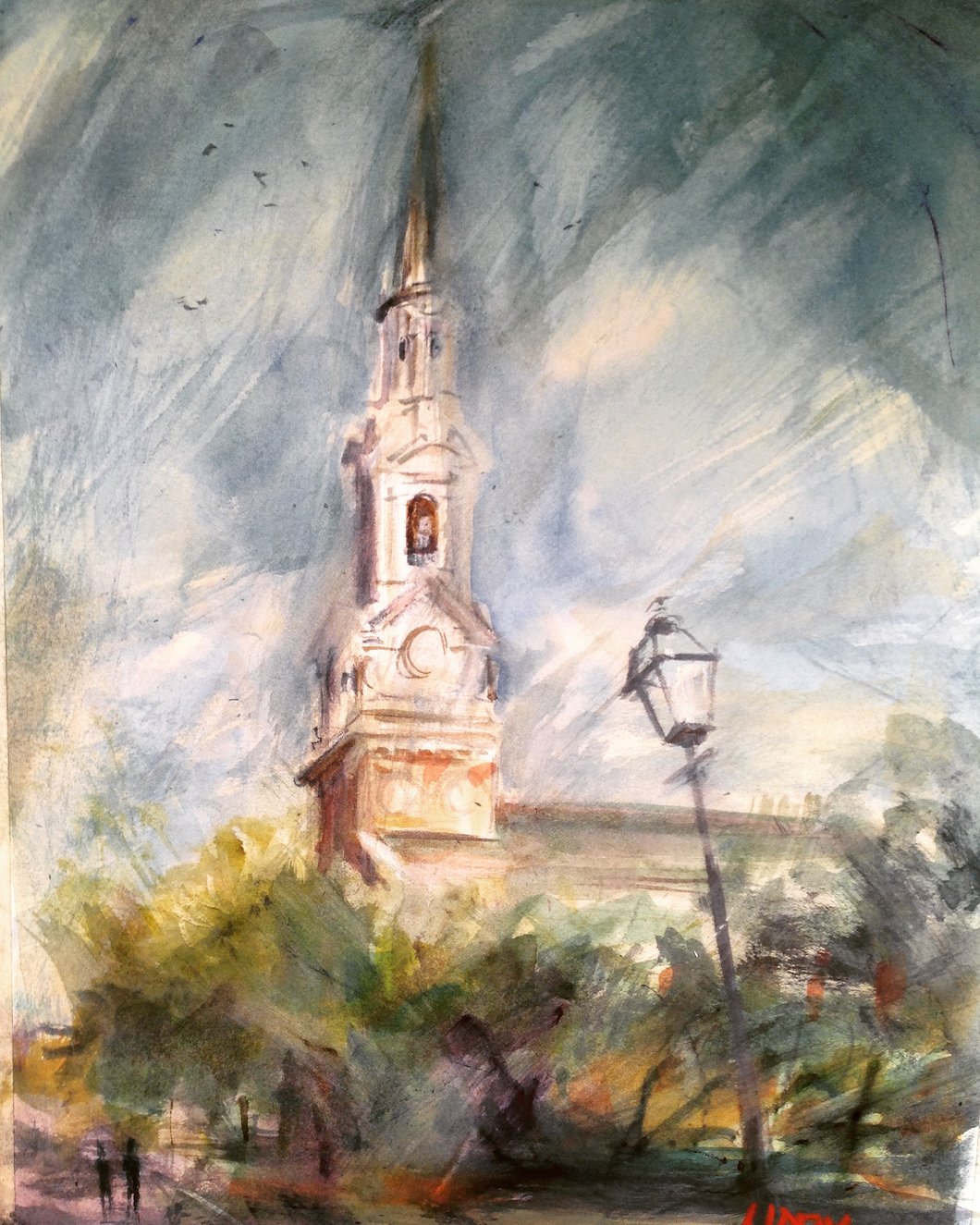 1060x1325 Park Cities Baptist Church, Dallas, Texas, Original Watercolor, 11