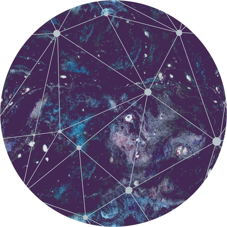 900x900 Cosmic Watercolor Circle Wall Decal Wallsneedlove